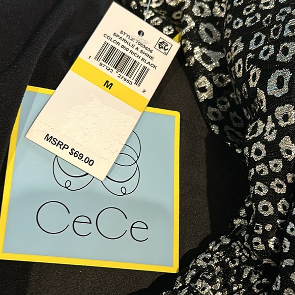 NWT Blouse with silver metallic sleeves - Picture 9 of 9